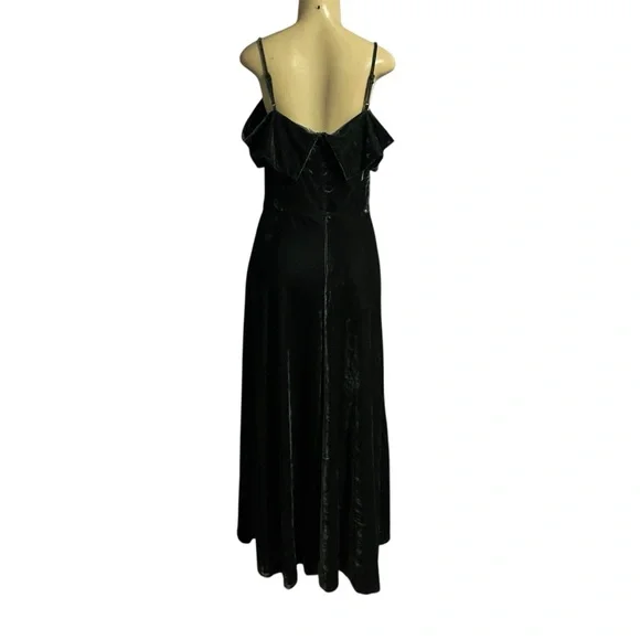 Soprano green velvet off the shoulder high low hem party dress wedding guest L - Picture 2 of 8